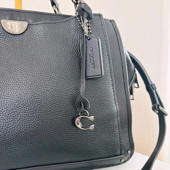 Coach Dreamer 36 Gunmetal Black Leather Tote Bag 38550 - Picture 6 of 15